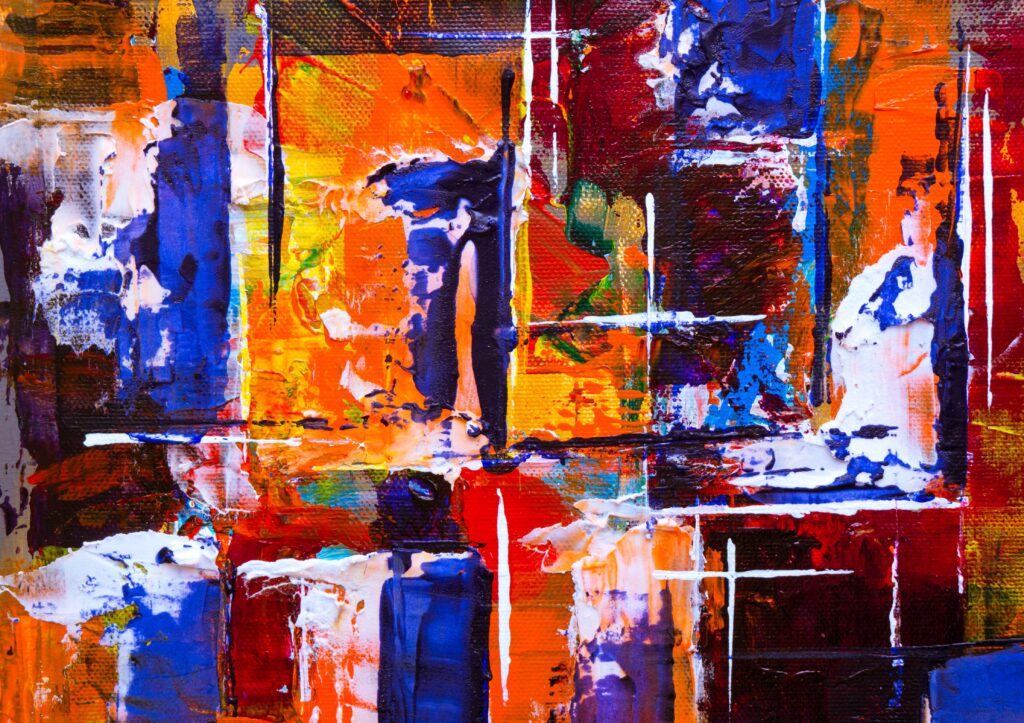 img-02-free-img Colorful abstract acrylic artwork showcasing vivid patterns and textures on canvas.